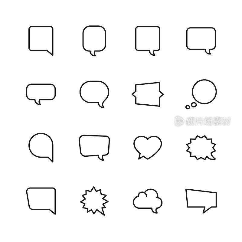 Vector Speech Bubbles and Communication Line Icons. Editable Stroke. Pixel Perfect. For Mobile and Web.
